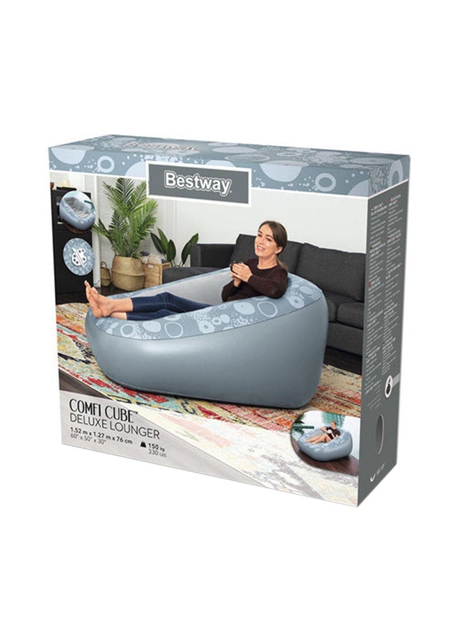 Bestway Comfi Cube Deluxe Lounger 26-75096 Grey 60x50x30inch  - Image 1
