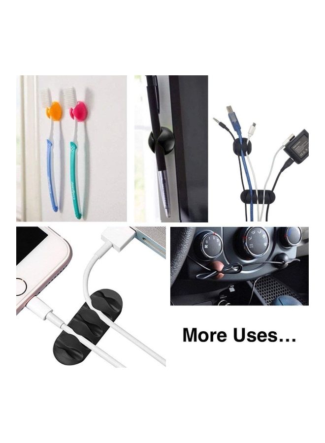 Rock Pow Pack Of 16 Adhesive Cord Holders Black  - Image 4