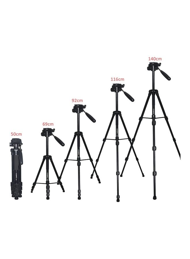 Coopic T666 Lightweight Tripod 140Cm/55Inch Aluminum Camera Tripod, 3 Way Swivel Pan Head Black - Image 5