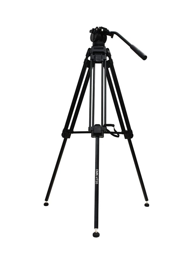 DMK Power VT20 Video Tripod Aluminum 3 Stage With Fluid Video Head Black - Image 4