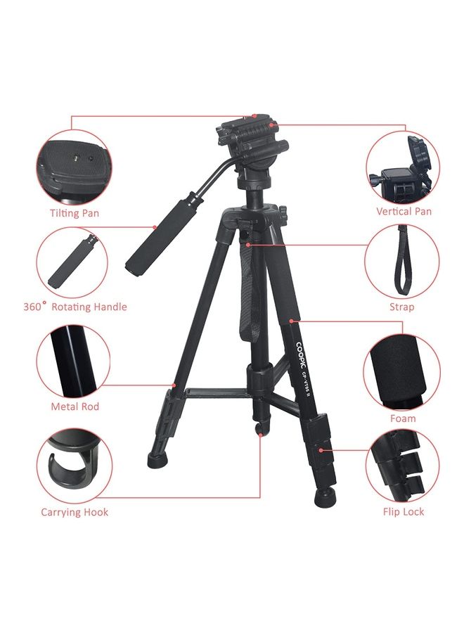 Coopic Vt05 II Foldable Tripod With Max Height 165Cm Removable Monopod Black - Image 2