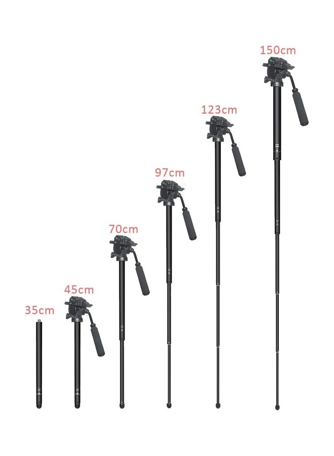 Coopic Vt05 II Foldable Tripod With Max Height 165Cm Removable Monopod Black - Image 4