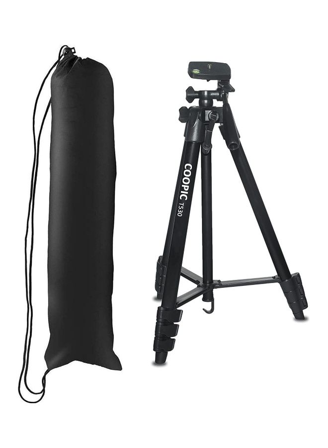 Coopic T530 Photography Lightweight Tripod, 134Cm / 52.5Inch (Maximum Load 2Kg) Black - Image 1