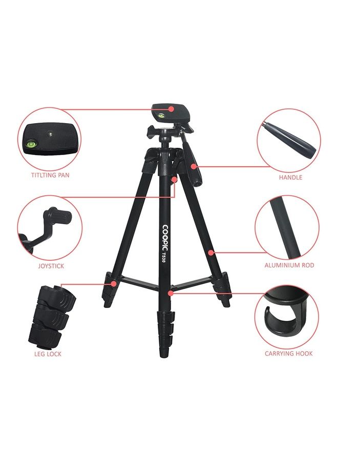 Coopic T530 Photography Lightweight Tripod, 134Cm / 52.5Inch (Maximum Load 2Kg) Black - Image 3