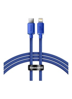 Baseus USB Type C to Lightning Cable Crystal Shine Series (1.2M), 20W Fast Charging PD Power Delivery For Apple iPhone 14 Pro Max, 14, 13, 12, 11, Pro, Max, Mini, SE, iPad, AirPods and More Blue  - Image 2