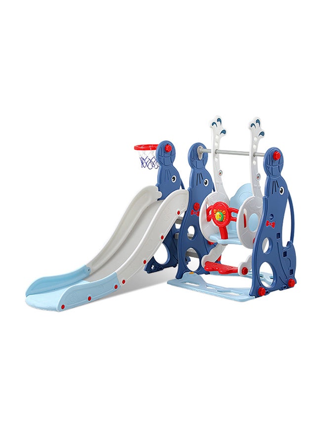 JSAITOYS 3 In 1 Swing Chair Slide Combination With Basketball Hoop For Kids 180x155x118cm  - Image 1