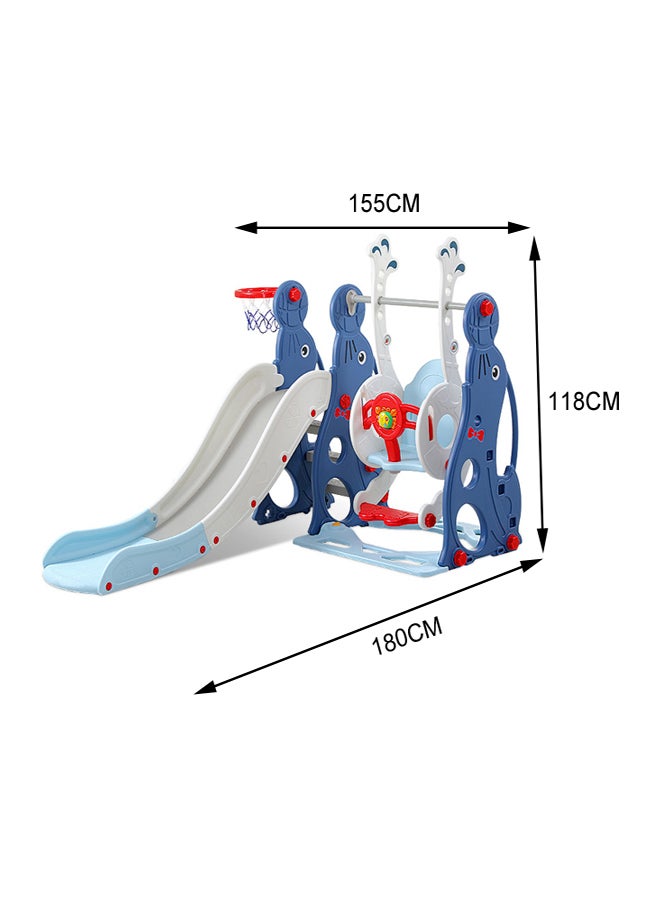 JSAITOYS 3 In 1 Swing Chair Slide Combination With Basketball Hoop For Kids 180x155x118cm  - Image 4