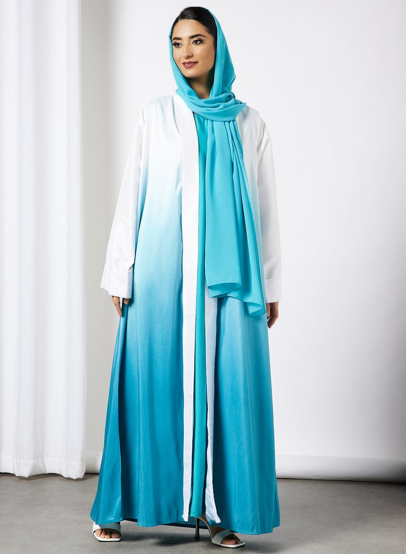 بوسني عباية بيشت داخلية أبيض/فيروزي  - Image 4