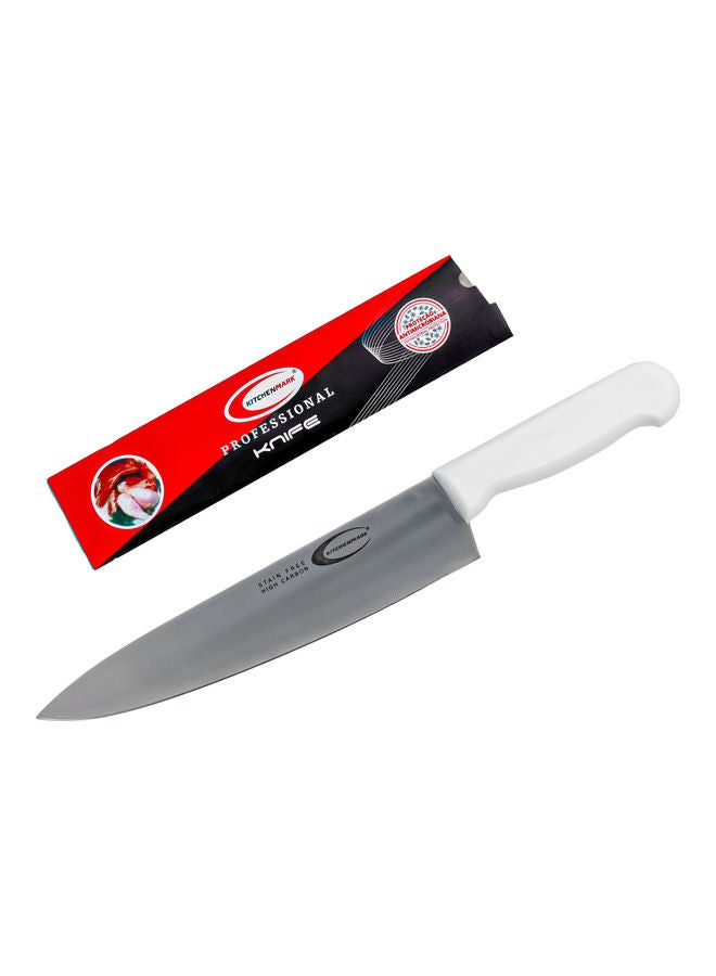 Kitchenmark KitchenMark Professional Chef Knife with Easy Grip Handle for Meat Cutting and Multi Purpose Use Silver & White 25cm  - Image 1