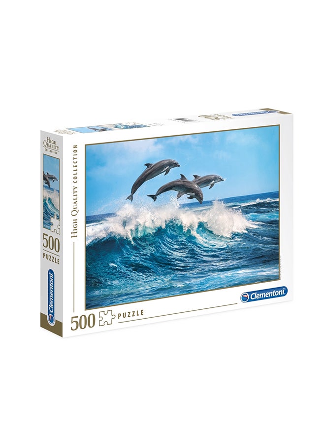 كلمينتوني أحجية تركيب الصورة المقطعة بصورة دلافين من مجموعة هاي كواليتي من 500 قطعة - Image 1