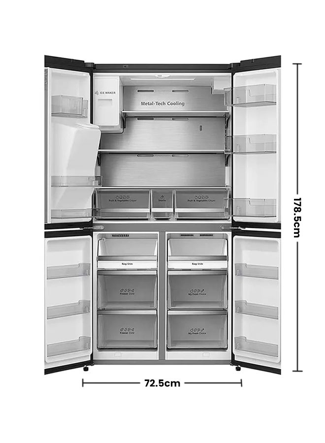 جورنجي ثلاجة بـ 4 أبواب 0 W NRM9181SB أسود - Image 2