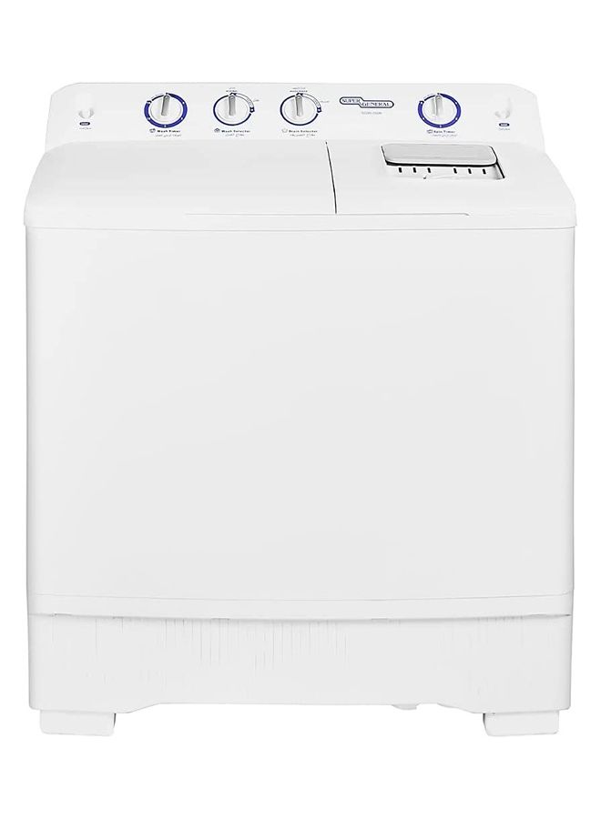 SUPER GENERAL Semi Automatic Top Loading Washing Machine SGW150N White  - Image 1