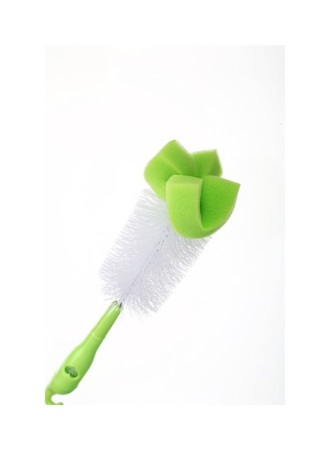 أمتشي بيبي فرشاة ناعمة لتنظيف الزجاجة والحلمة مع إسفنجة، خطاف- أخضر - Image 3