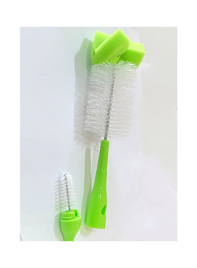 أمتشي بيبي فرشاة ناعمة لتنظيف الزجاجة والحلمة مع إسفنجة، خطاف- أخضر - Image 5