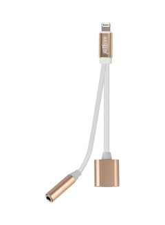 2 In 1 Lightning Charging Adapter White/Gold