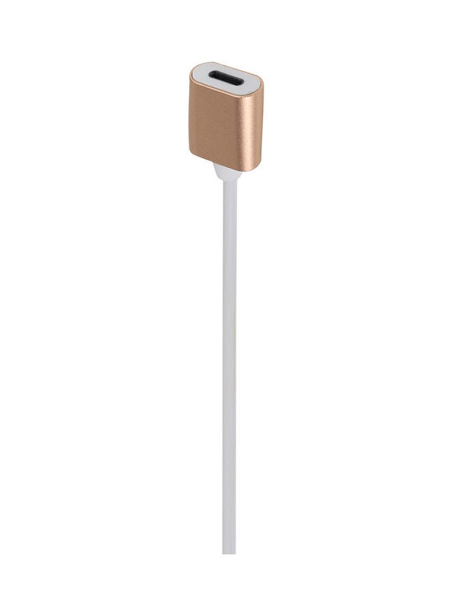 Bastec - 2 In 1 Lightning Charging Adapter White/Gold - Image 1