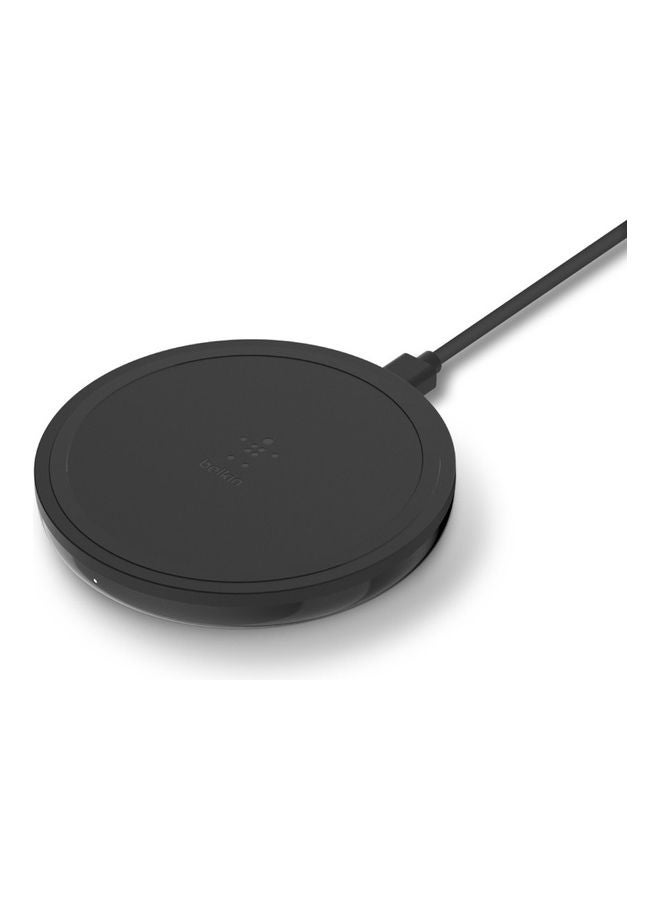 belkin - Boostcharge 10W Wireless Charging Pad - Qi-certified Fast Charger For iPhone, Samsung, Google, And More - Sleek And Compact Design Black - Image 1