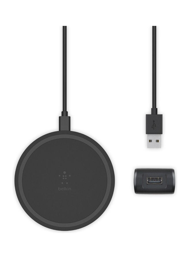 belkin - Boostcharge 10W Wireless Charging Pad - Qi-certified Fast Charger For iPhone, Samsung, Google, And More - Sleek And Compact Design Black - Image 1