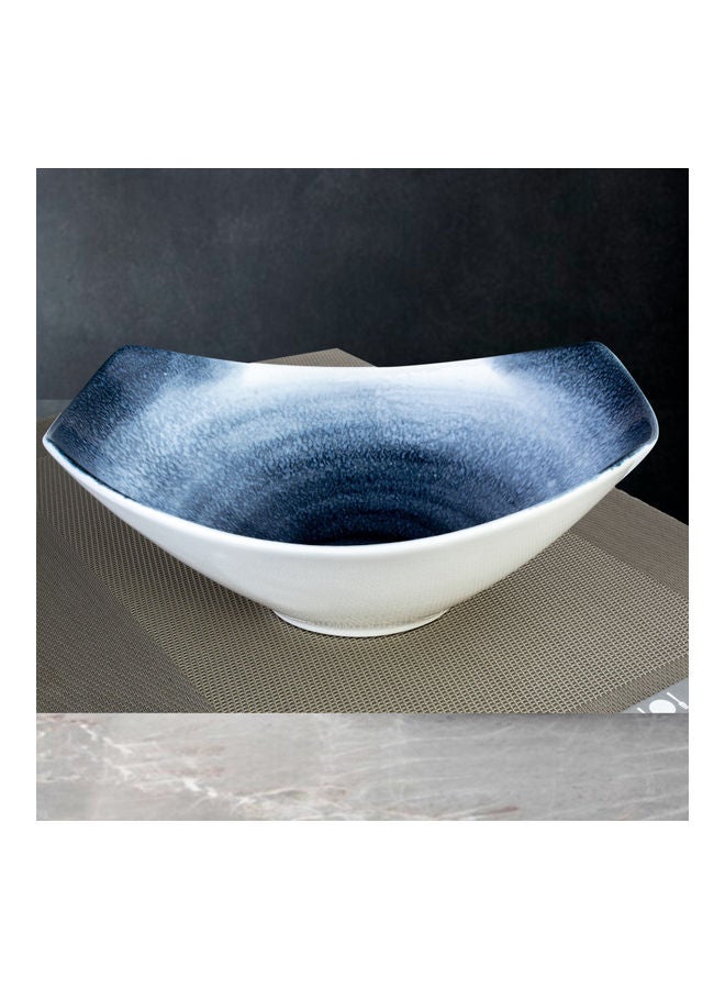 Shallow Reactive Scandi Salad Bowl Blue 25cm  - Image 2