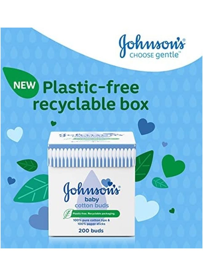 Johnson's 600-Piece Baby Cotton Buds (3 packs of 200)  - Image 2