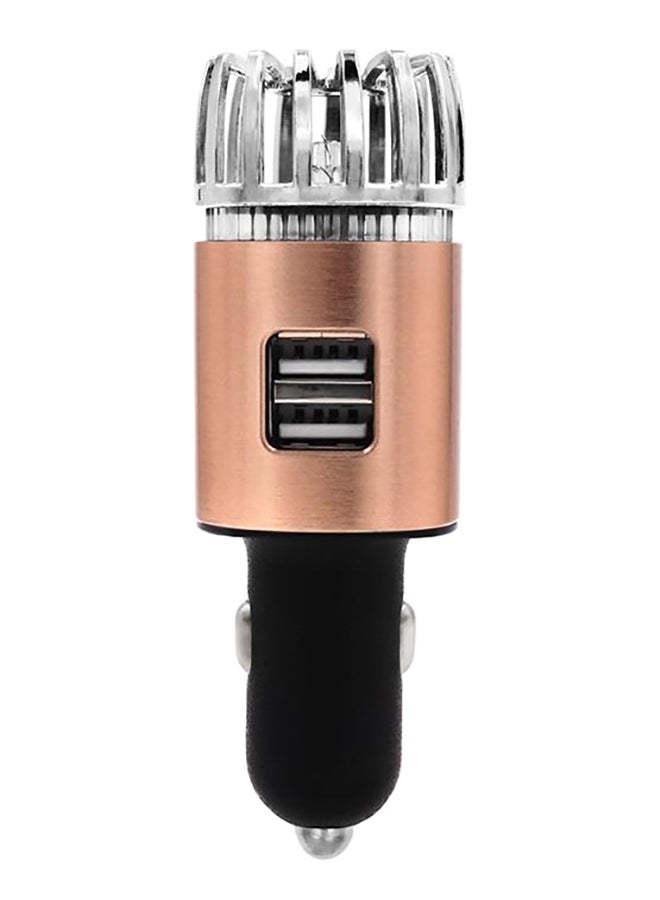 Perfect Dual USB Air Purifier Car Charger Rose Gold/Silver/Black - Image 1