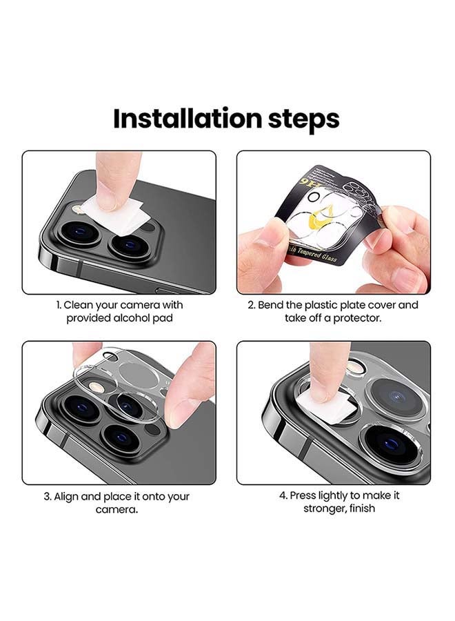 Muzz 9H Anti Scratch Tempered Glass Camera Lens Protector for iPhone 13 Pro 6.1 inch Clear - Image 3