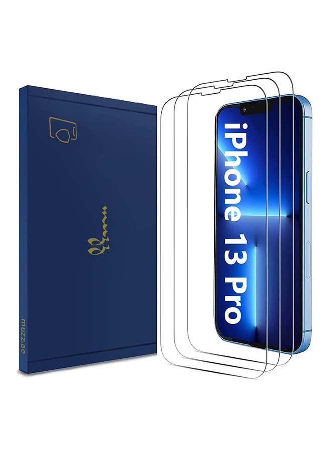 Muzz 3 Pack Tempered Glass Screen Protector for iPhone 13/13 Pro [6.1 Inch] Clear - Image 1