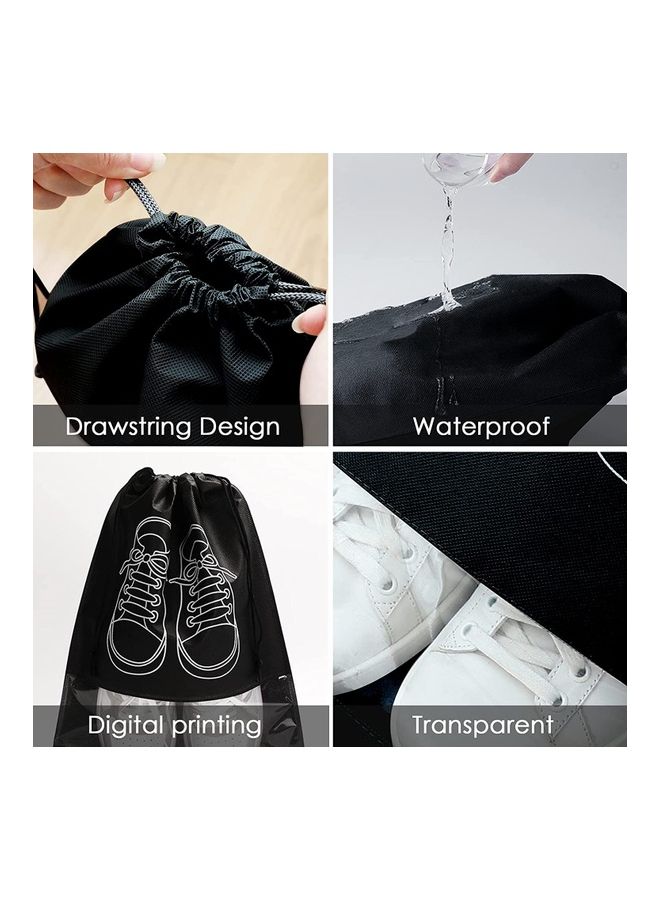 20 Pcs Non-Woven Dustproof Travel Shoe Bags For Men And Women Black  - Image 3