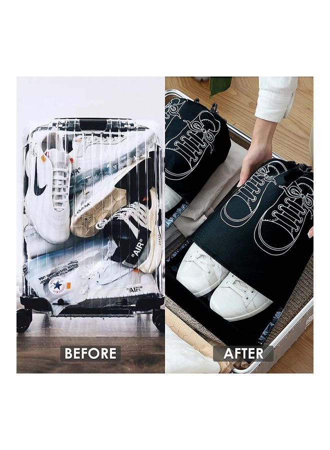 20 Pcs Non-Woven Dustproof Travel Shoe Bags For Men And Women Black  - Image 4
