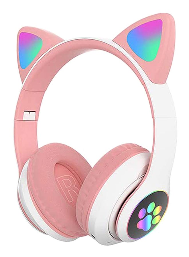 Perfect Bluetooth Wireless On-Ear Headphones With Microphone Pink/White - Image 1