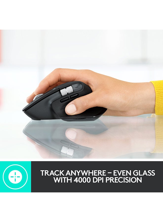 Logitech - MX Master 3 Advanced Wireless Mouse, Bluetooth or 2.4GHz USB Receiver, Ultrafast Scrolling, 4000 DPI Any Surface Tracking, Ergonomic, 7 Button, Rechargeable, PC/Mac/Laptop/iPadOS Mid Grey - Image 1