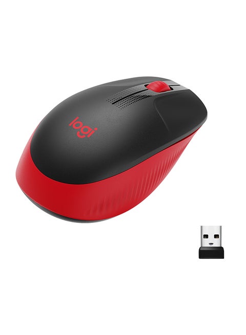 Wireless Mouse M190, Full Size Ambidextrous Curve Design, 18-Month Battery With Power Saving Mode, USB Receiver, Precise Cursor Control Red