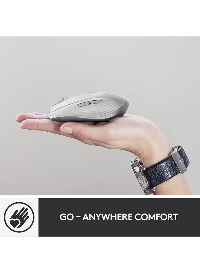 Logitech - MX Anywhere 3 for Mac – Compact Performance Mouse, Wireless, Ultrafast Magnetic Scrolling, Any Surface, 4000DPI Sensor, Custom Buttons, USB-C, Bluetooth, Apple Mac, iPad, Windows Silver - Image 1