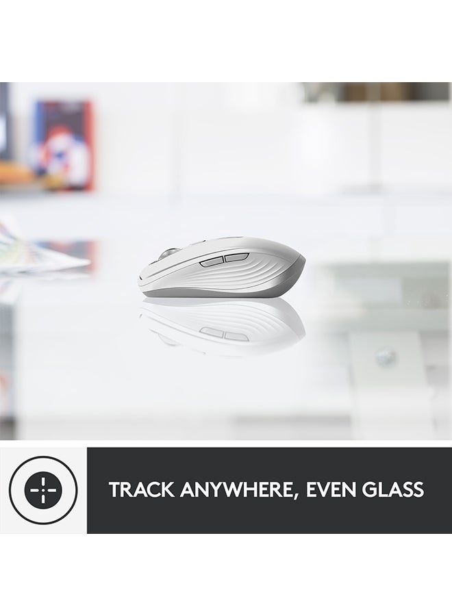 Logitech - MX Anywhere 3 for Mac – Compact Performance Mouse, Wireless, Ultrafast Magnetic Scrolling, Any Surface, 4000DPI Sensor, Custom Buttons, USB-C, Bluetooth, Apple Mac, iPad, Windows Silver - Image 1
