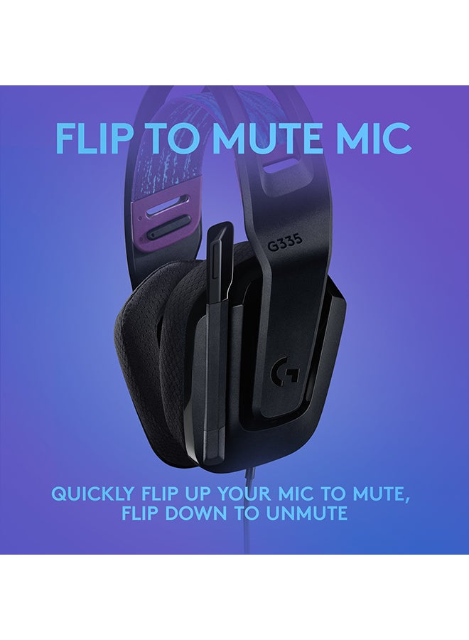 Logitech - G335 Wired Gaming Headset With Flip to Mute Microphone, 3.5mm Audio Jack, Memory Foam Earpads, Lightweight, Compatible with PC, PlayStation, Xbox - Image 1