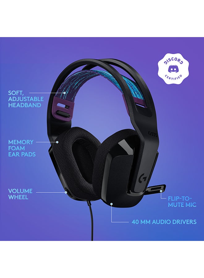 Logitech - G335 Wired Gaming Headset With Flip to Mute Microphone, 3.5mm Audio Jack, Memory Foam Earpads, Lightweight, Compatible with PC, PlayStation, Xbox - Image 1