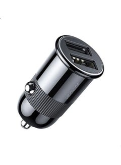 JOYROOM 3.1A Mini Dual-Port Fast Car Charger With Type-C Usb Cable Black  - Image 1