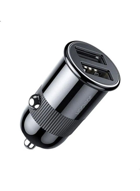 3.1A Mini Dual-Port Fast Car Charger With Type-C Usb Cable Black