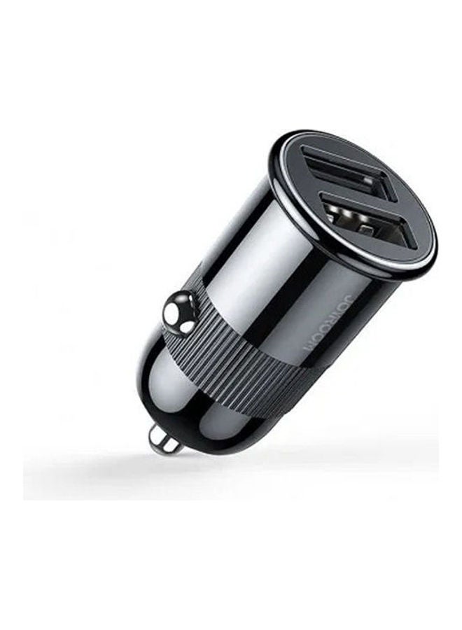 JOYROOM 3.1A Mini Dual-Port Fast Car Charger With Lightning Usb Cable Black  - Image 1
