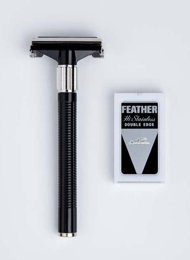 Feather Safety Razor - Double Edge Razor Blades Silver - Image 1
