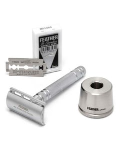 Feather Safety Razor Double Edge Razor Blades Silver  - Image 3