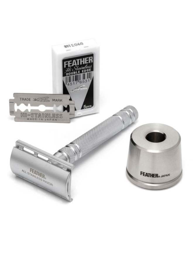 Feather Safety Razor - Double Edge Razor Blades Silver - Image 1