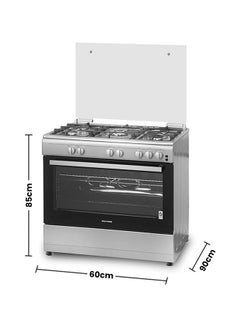Wolf Power 5 Burner Gas Cooker 60 x 90 cm  ,1 year Warranty WCR950CI Silver  - Image 2