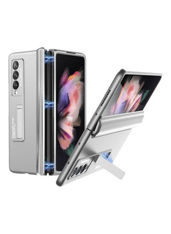 Rock Pow Kickstand Magnetic Phone Case For Samsung Galaxy Z Fold 3 5G Silver  - Image 1