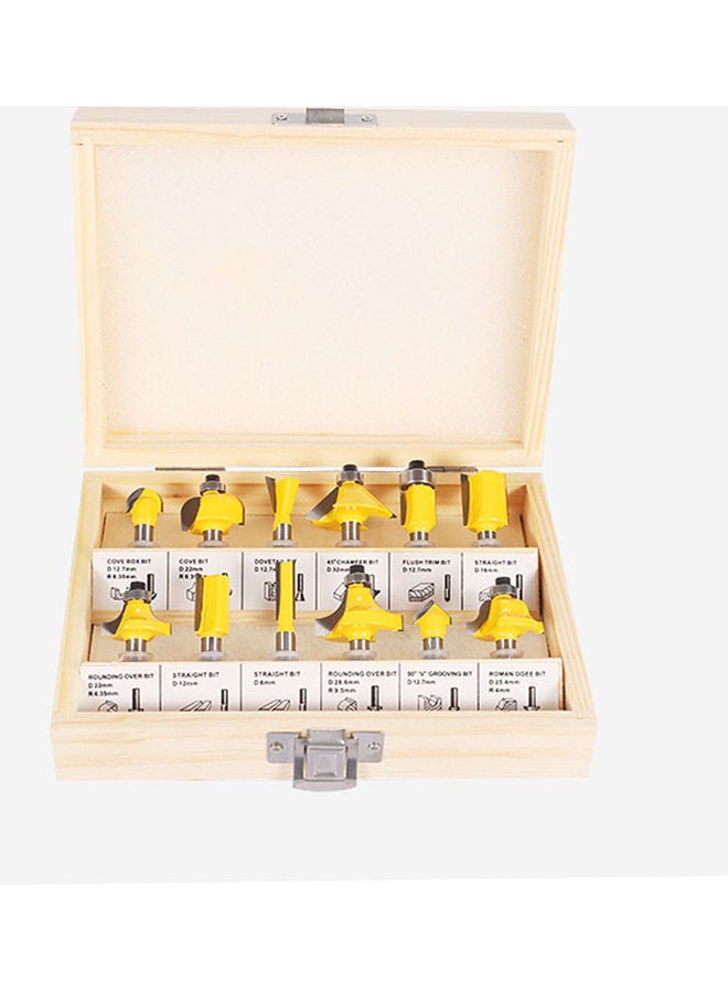 ماركة غير محددة 12-Piece Shank Milling Cutter Router Bit Set Multicolor  - Image 4
