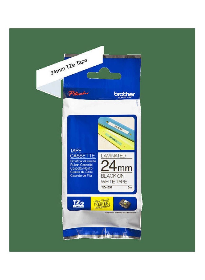 brother Labelling Tape Cassette  	TZe-251 White - Image 2