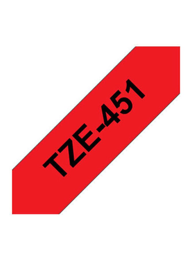 brother Labelling Tape Cassette  	TZe-451 Red - Image 2