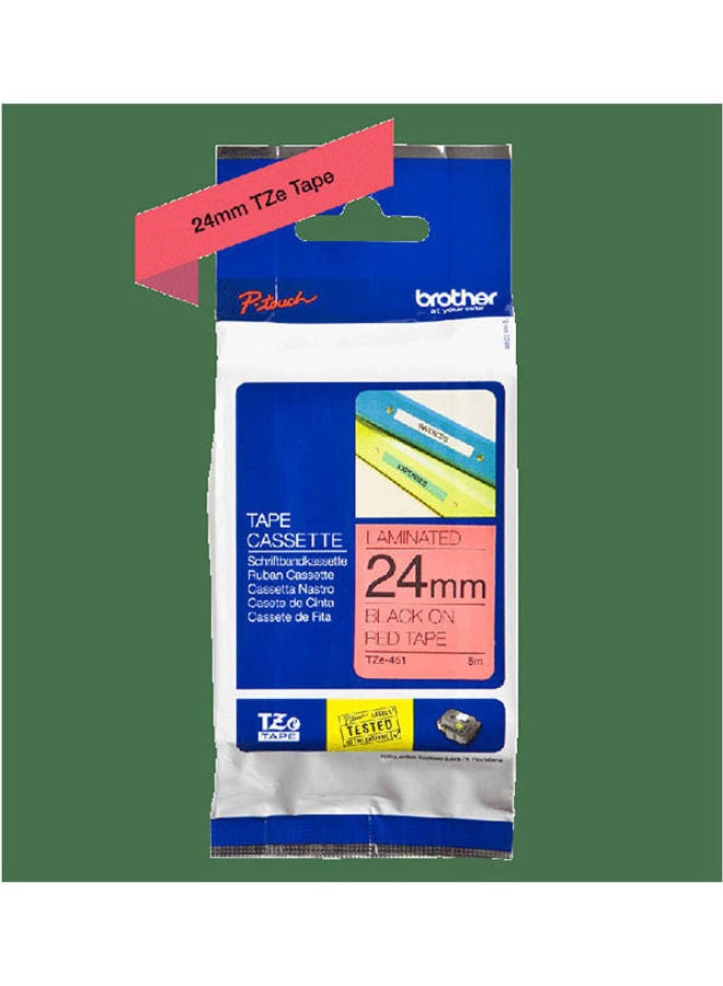 brother Labelling Tape Cassette  	TZe-451 Red - Image 3