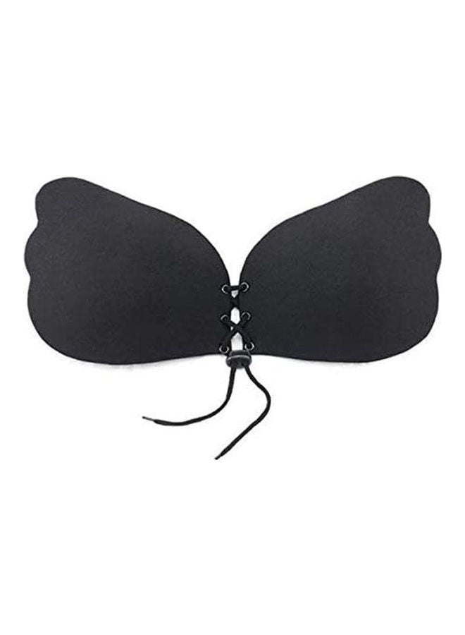 Silicone Adhesive Stick On Push Up Gel Strapless Backless Invisible Bra Black - Image 1