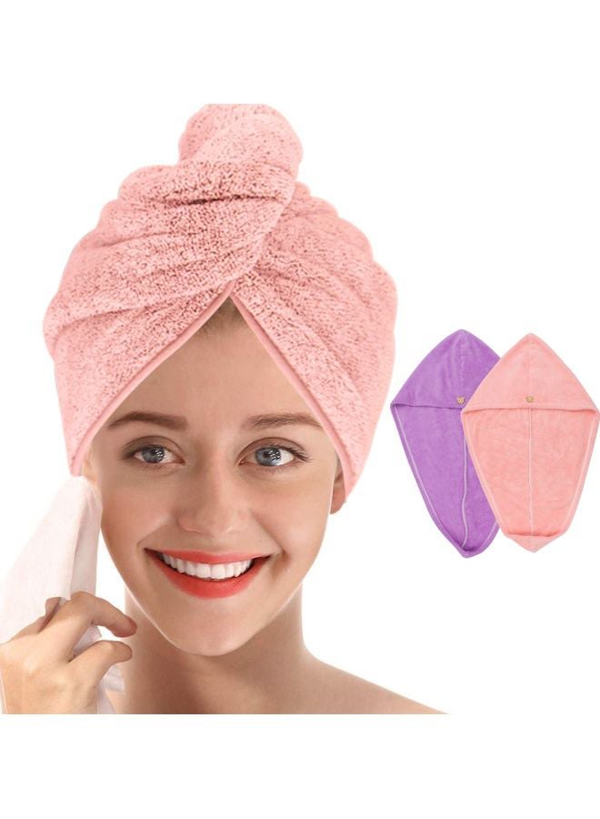 2-Piece Hair Towel Wrap For Women Multicolour 45cm - v1641724292/N52350923A_1